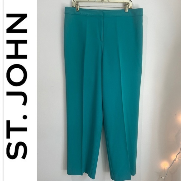 NWT St. John Diana Crepe  Straight Leg Trouser Career Business Slacks - Picture 1 of 7